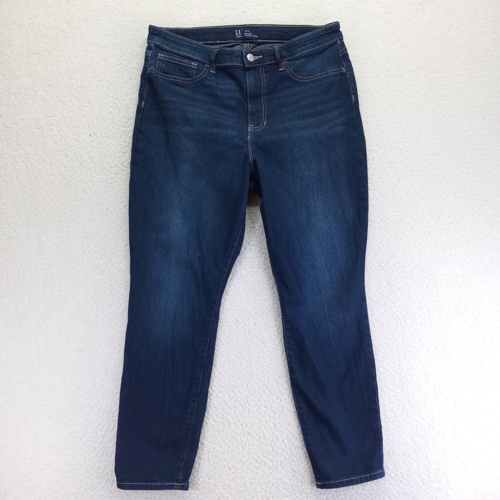 Gap Favorite Jegging Womens 14/32 High Rise Dark Wash Blue Skinny Jeans Stretch